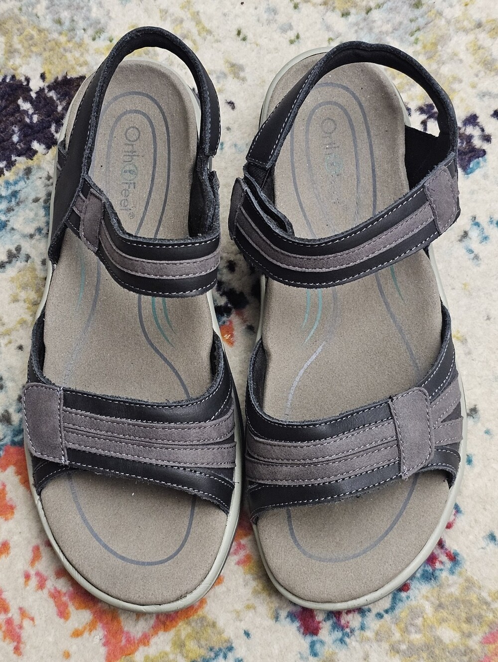 Orthofeet Paloma 937 Womens Sandals 10 D WIDE Hook & Loop Strappy Beach